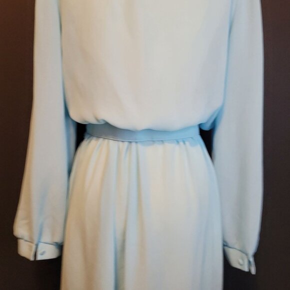 Vintage Monica Richards Dress With Belt Polyester Secretary 70s 80s Floral VTG 1 - Picture 7 of 10